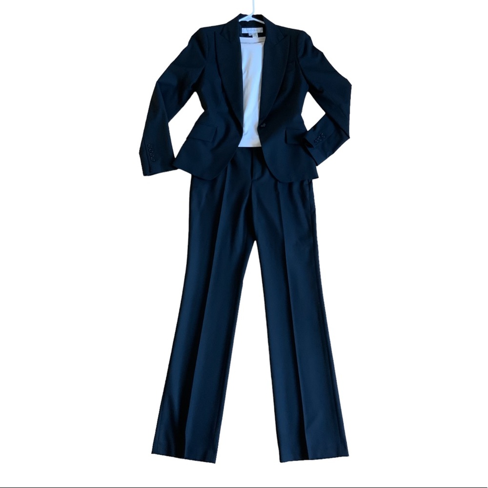 Zara Black Suit Straight-leg Flare Pants Single Breasted Blazer